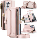 Galaxy Z Fold 7 wallet case with RFID blocking and shoulder strap