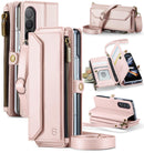 Galaxy Z Fold 7 wallet case with RFID blocking and shoulder strap