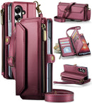 Galaxy Z Fold 7 wallet case with RFID blocking and shoulder strap