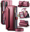 Galaxy Z Fold 7 wallet case with RFID blocking and shoulder strap