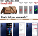 Galaxy Z Fold 7 wallet case with RFID blocking and shoulder strap