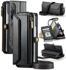 Galaxy Z Fold 7 wallet case with RFID blocking and shoulder strap