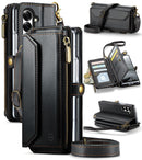 Galaxy Z Fold 7 wallet case with RFID blocking and shoulder strap