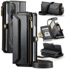 Galaxy Z Fold 7 wallet case with RFID blocking and shoulder strap