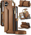 Galaxy Z Fold 7 wallet case with RFID blocking and shoulder strap