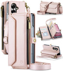 Galaxy Z Fold 7 wallet case with RFID blocking and shoulder strap