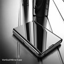 Galaxy Z Fold 8 Leather Flip Case with Kickstand — Full-Body Mirror Cover