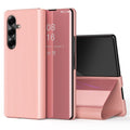 Galaxy Z Fold 8 Ultra Leather Flip Case with Kickstand — Full-Body Mirror Cover