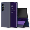 Galaxy Z Fold 8 Ultra Leather Flip Case with Kickstand — Full-Body Mirror Cover