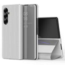 Galaxy Z Fold 8 Ultra Leather Flip Case with Kickstand — Full-Body Mirror Cover