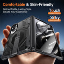 Galaxy Z Fold 8 Wide Rugged Case with Hinge Protection, Tempered Glass Protector & Kickstand – Black/Clear
