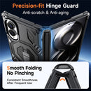 Galaxy Z Fold 8 Wide Rugged Case with Hinge Protection, Tempered Glass Protector & Kickstand – Black/Clear