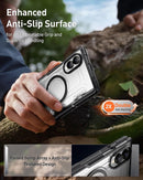 Galaxy Z Fold 8 Wide Rugged Case with Hinge Protection, Tempered Glass Protector & Kickstand – Black/Clear