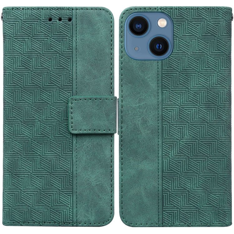 Geometric Embossed Leather Phone Case, For iPhone 16, For iPhone 15 Pro Max