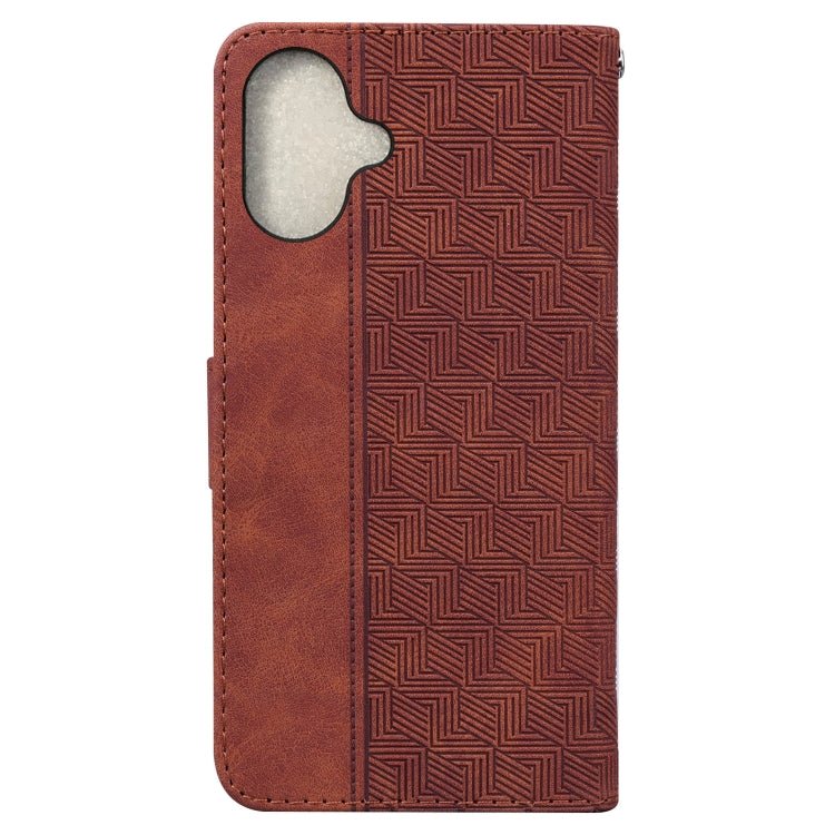Geometric Embossed Leather Phone Case, For iPhone 16, For iPhone 15 Pro Max
