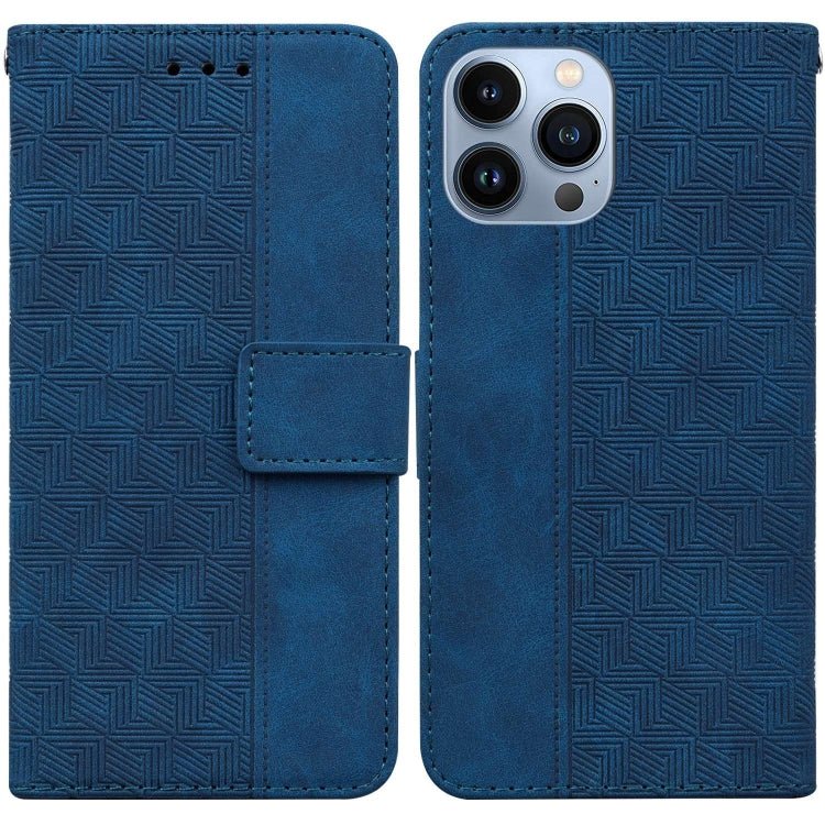 Geometric Embossed Leather Phone Case, For iPhone 16, For iPhone 15 Pro Max