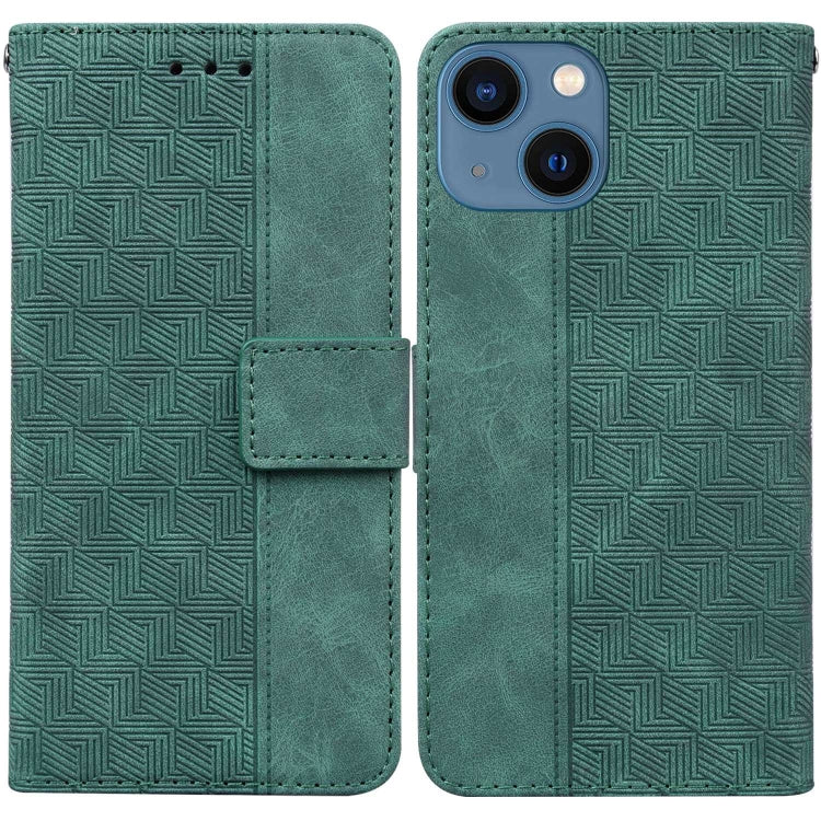Geometric Embossed Leather Phone Case, For iPhone 16, For iPhone 15 Pro Max