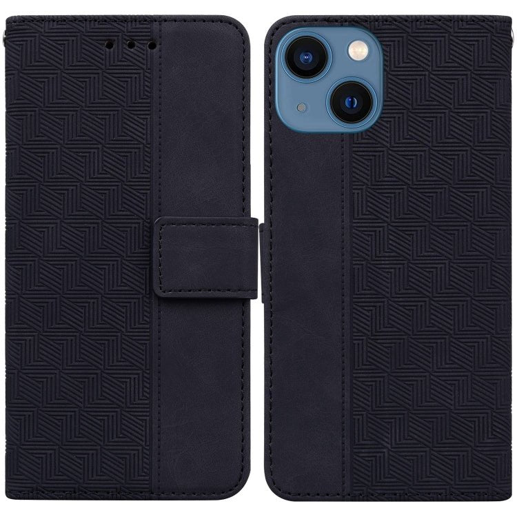 Geometric Embossed Leather Phone Case, For iPhone 16, For iPhone 15 Pro Max