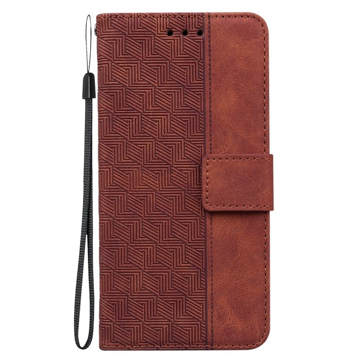 Geometric Embossed Leather Phone Case, For iPhone 16, For iPhone 15 Pro Max
