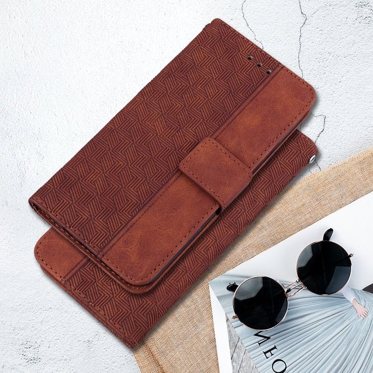 Geometric Embossed Leather Phone Case, For iPhone 16, For iPhone 15 Pro Max