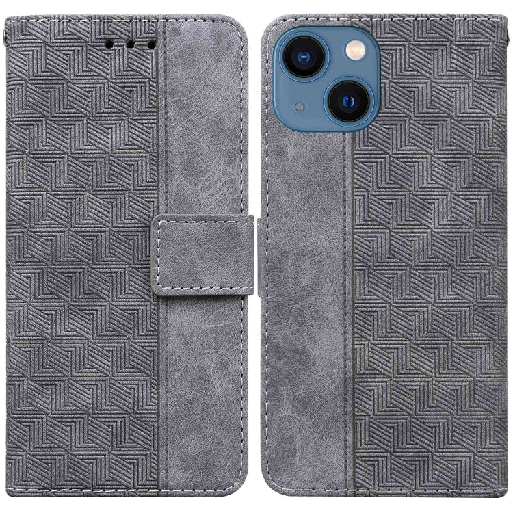 Geometric Embossed Leather Phone Case, For iPhone 16, For iPhone 15 Pro Max