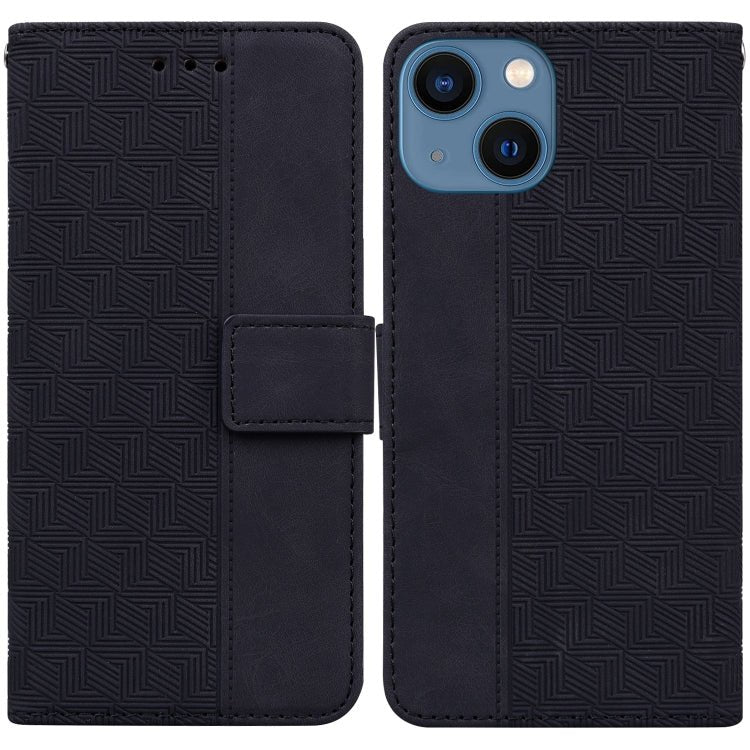 Geometric Embossed Leather Phone Case, For iPhone 16, For iPhone 15 Pro Max