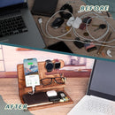 Gifts for Men, Dad Gifts from Daughter Son, Ash Wood Phone Docking Station Nightstand Organizer,