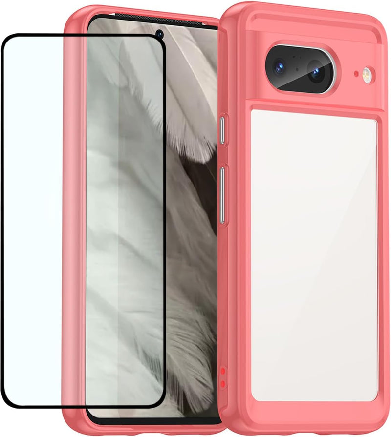 Google 8 Case HD Screen Protector Soft Bumper Crystal PC Hard Back Shockproof Cover Cases - Gorilla Cases