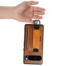 Google Pixel 11 Pro Card Holder Case · Waxy Leather Wristband Cover with Stand