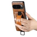 Google Pixel 11 Pro Card Holder Case · Waxy Leather Wristband Cover with Stand