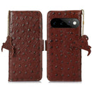 Google Pixel 11 Pro RFID Blocking Leather Case - Ostrich Texture