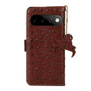 Google Pixel 11 Pro RFID Blocking Leather Case - Ostrich Texture