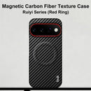 Google Pixel 11 Pro XL Carbon Fiber Magnetic Case — Leather Texture Shockproof Cover (Black)