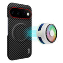 Google Pixel 11 Pro XL Carbon Fiber Magnetic Case — Leather Texture Shockproof Cover (Black)