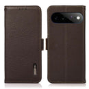 Google Pixel 11 Pro XL Genuine Leather Case — Litchi Texture RFID-Blocking Cover