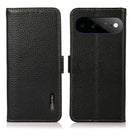 Google Pixel 11 Pro XL Genuine Leather Case — Litchi Texture RFID-Blocking Cover