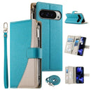 Google Pixel 11 Pro XL Leather Zipper Wallet Flip Case with Straps