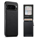 Google Pixel 11 Pro XL Magnetic Card Holder Case — Litchi Leather Back with Kickstand