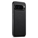 Google Pixel 11 Pro XL Magnetic Card Holder Case — Litchi Leather Back with Kickstand