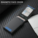 Google Pixel 11 Pro XL Magnetic Card Holder Case — Litchi Leather Back with Kickstand