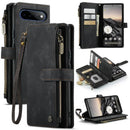 Google Pixel 11 Pro XL Zipper Wallet Case — Leather Card Holder Cover with Strap