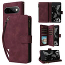 Google Pixel 11 Pro XL Zipper Wallet Leather Case with Wrist Strap