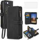 Google Pixel 3a Wallet Cover Tempered Glass Screen Protector Strap Slot Cell