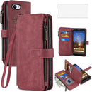 Google Pixel 3a Wallet Cover Tempered Glass Screen Protector Strap Slot Cell