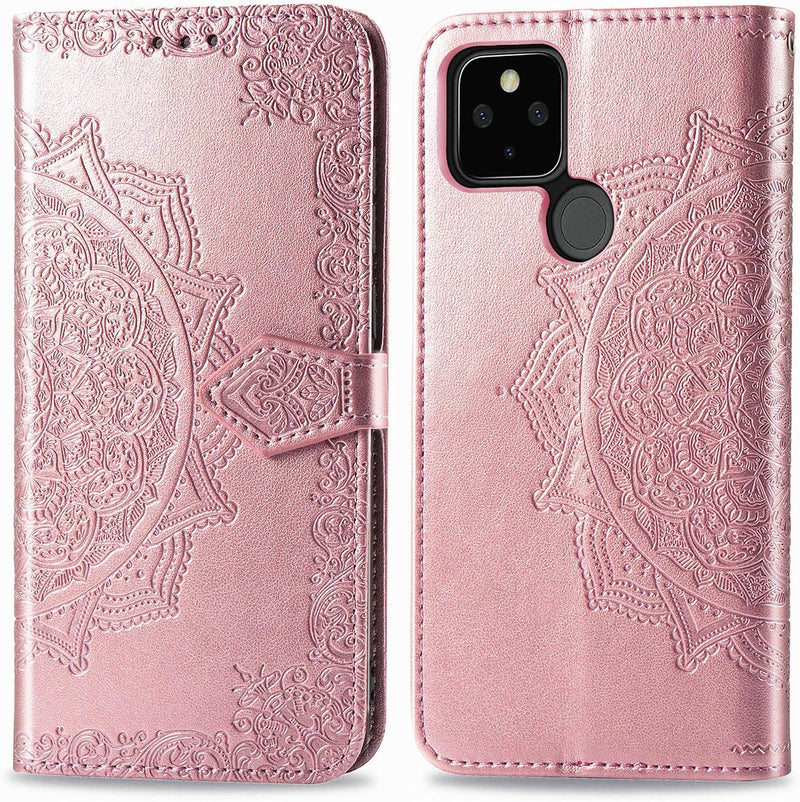 Google Pixel 5 Case PU Leather Phone Case Mandala - Gorilla Cases