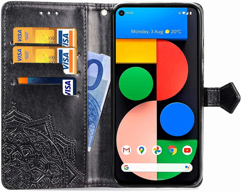 Google Pixel 5 Case PU Leather Phone Case Mandala - Gorilla Cases