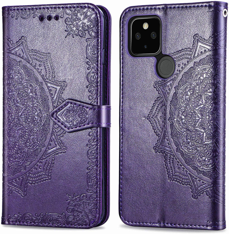 Google Pixel 5 Case PU Leather Phone Case Mandala - Gorilla Cases