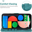 Google Pixel 5 Case Wallet Case with Tempered Glass