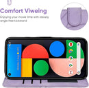 Google Pixel 5 Case Wallet Case with Tempered Glass