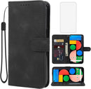 Google Pixel 5 Case Wallet Case with Tempered Glass
